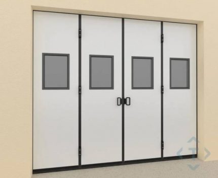 Складные ворота DoorHan белого цвета