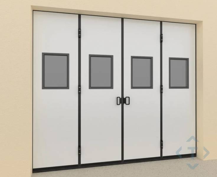 Складные ворота DoorHan белого цвета