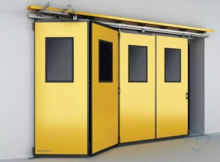 Складные ворота DoorHan желтые автоматические